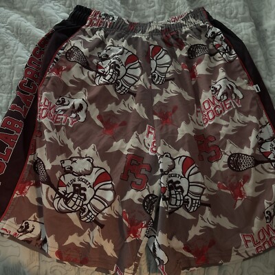 Flow Society POLAR LACROSSE Shorts Youth XL Grey, Red, Black, white