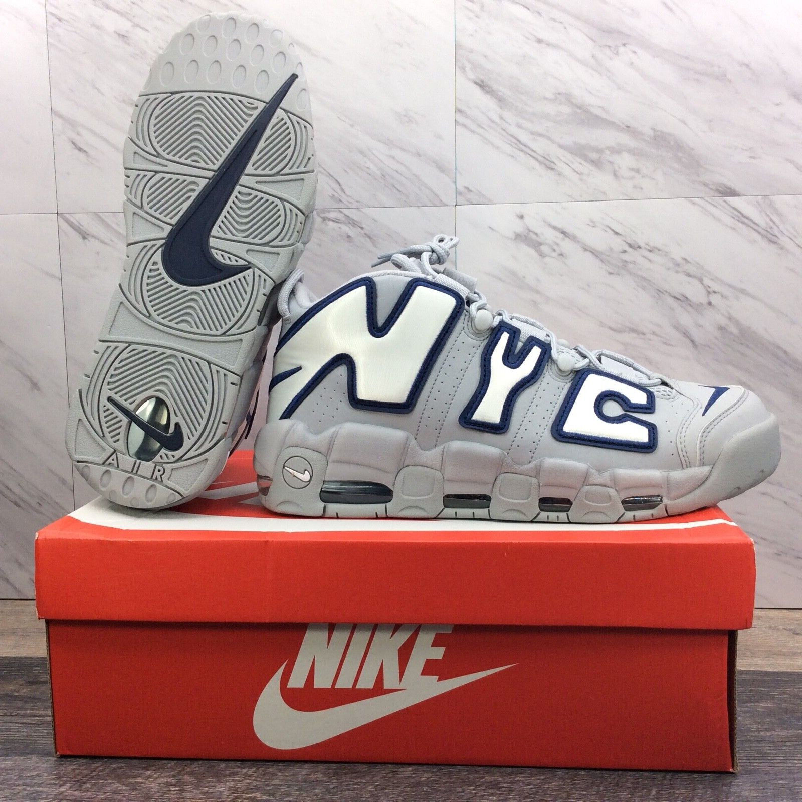 Nike Air More Uptempo 'NYC' QS Wolf Grey White AJ3137 001 Nike Air More Uptempo 'NYC' QS Wolf Grey White AJ3137 001