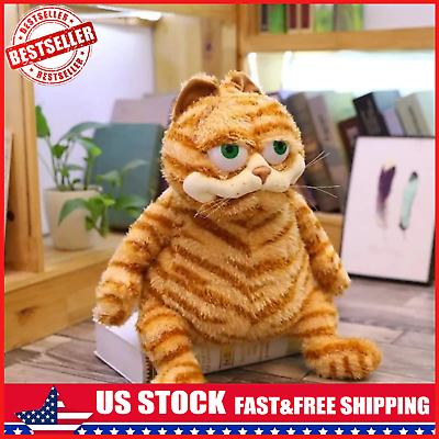 Fat Orange Plush Cat Stuffed Toy,Lifelike Yellow Tabby Kitty Toy Boys Girls 30CM
