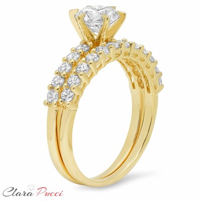 Pre-owned Pucci 3.10 Carat Round Cut Solitaire Engagement Ring Band Set 14k Yellow Gold Bridal In White/colorless