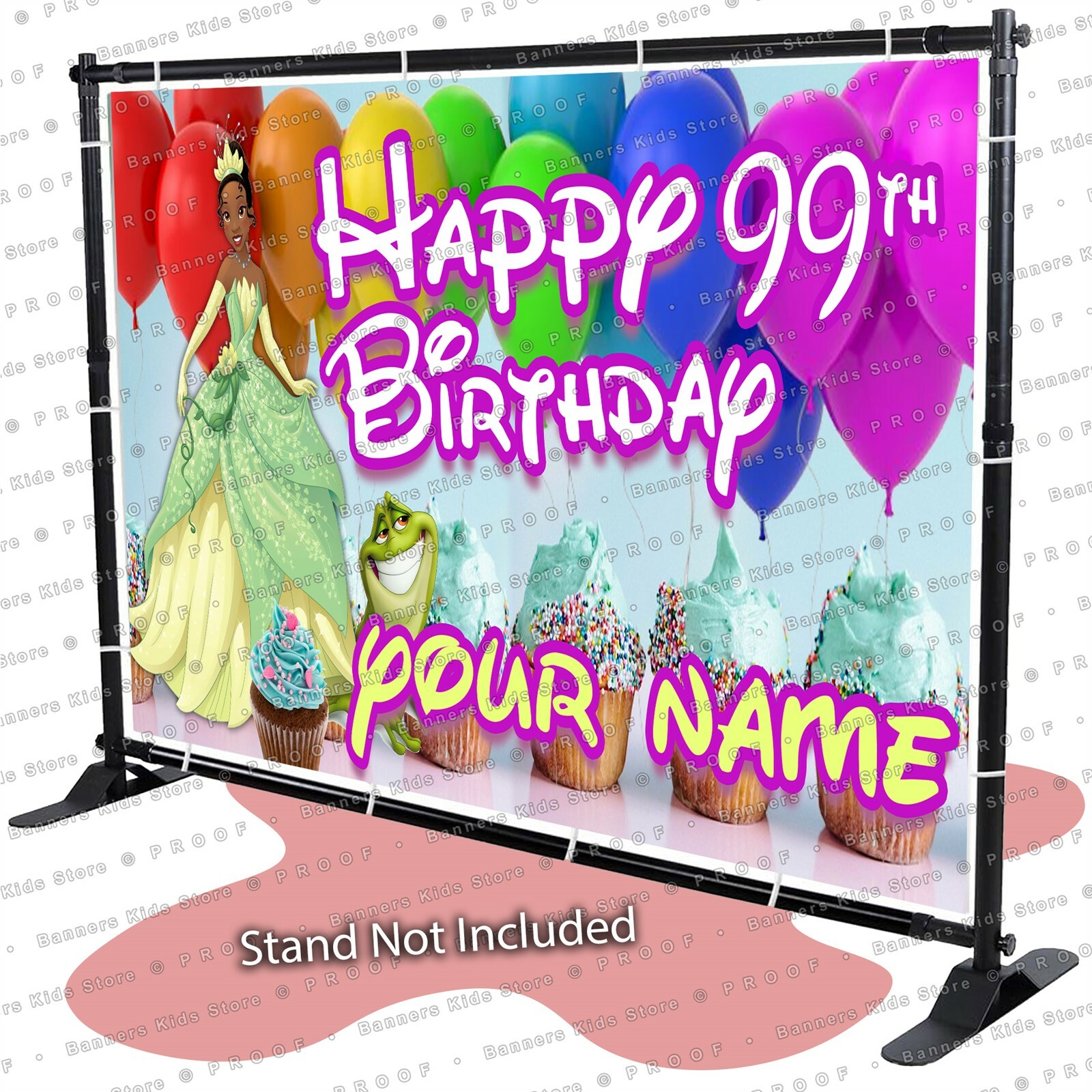Tiana princess Birthday Banner Personalized Party Backdrop