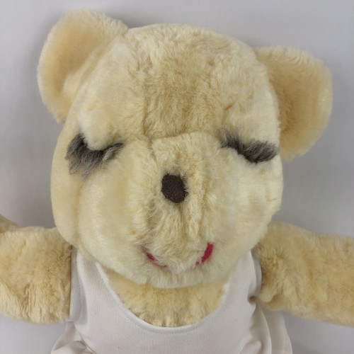 Ms Noah Plush Bear Yellow Cream White Dress Ballerina Sleeping Vintage