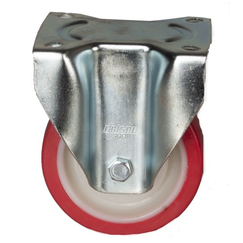 Red Castor Fix Plate Wheel 100mm 150kg
