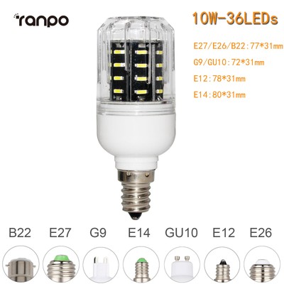 1X 5X 10X E26 E27 E12 E14 G9 GU10 10W 25W 30W LED Corn Bulb 4014 SMD Light Lamp
