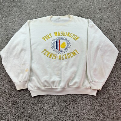 VTG Port Washington Tennis Academy Sweatshirt Mens XXL Junior Championships FLAW