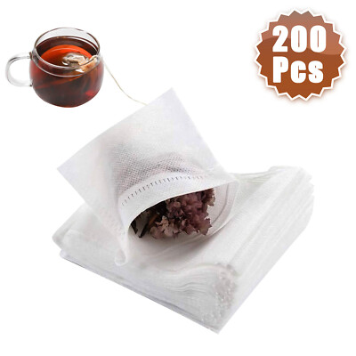 400Pcs Disposable Tea Bag Drawstring Flip Empty Teabags Herb Loose Tea Filters