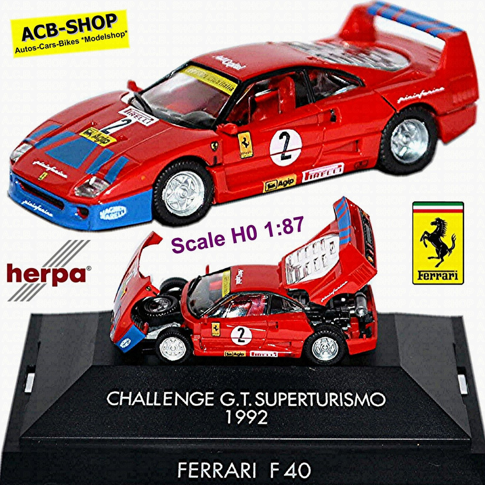 ヘルパ　FERARI Ｆ40 1/87 Yahoo!オークション -「フェラーリ f40」(ヘルパ) (自動車)の