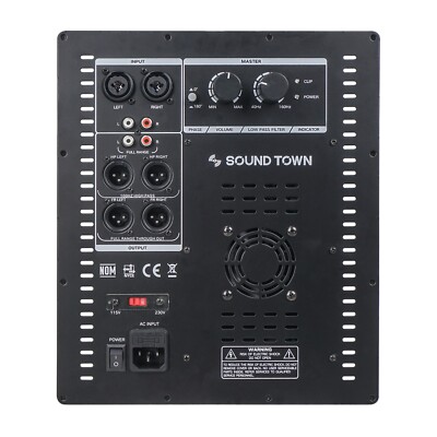 Sound Town Class-D Plate Amplifier for PA DJ Sub Cabinets, 700W RMS (STPAS-G800)