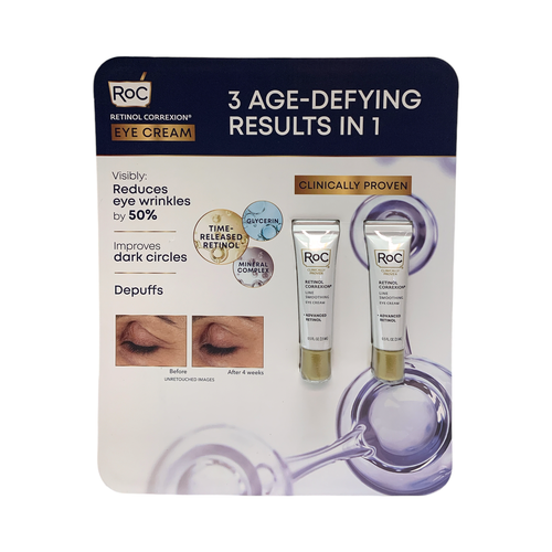 Разглаживающий крем для век RoC Retinol Correxion Line, уменьшающий морщины, 2 упаковки