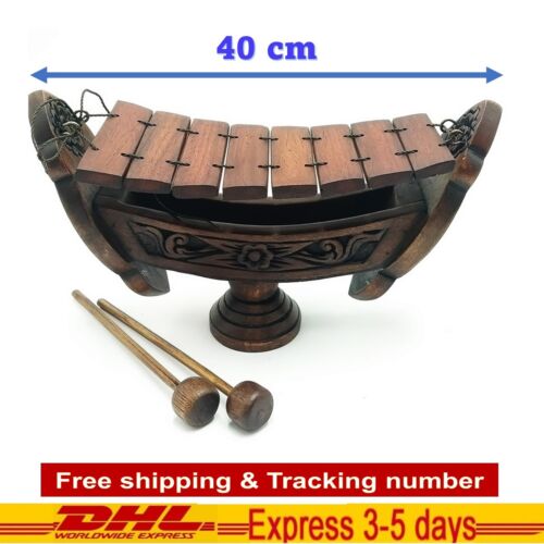 40 cm Xylophone Teak Wooden Thai Traditional Musical Instrument Hand Carved Wood