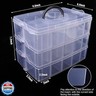 SGHUO 3-Tier Stackable Storage Container Box with Dividers-30 Compartments, Bead Organizers for Art Craft Storage, Washi Tape, Kids Toys, Jewelry, Beauty and Sewing Supplies