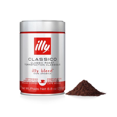 Illy Ground Coffee Espresso Classico Medium Roast, 8.8 Oz Sweet Aftertaste Rich