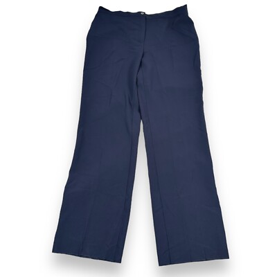 Marina Rinaldi Bosh Trouser Women's 27 Navy Blue Wide Leg Pants Unhemmed New