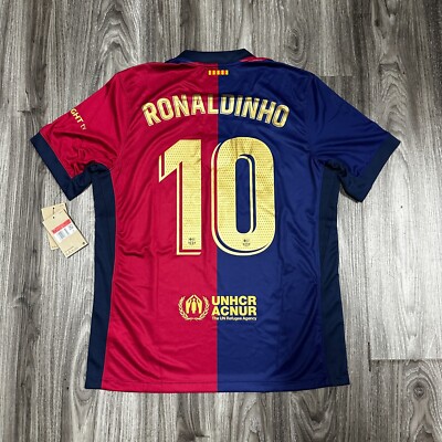 NIKE #10 RONALDINHO BARCELONA HOME JERSEY 24-25 STADIUM CUT SIZE LARGE ONLY
