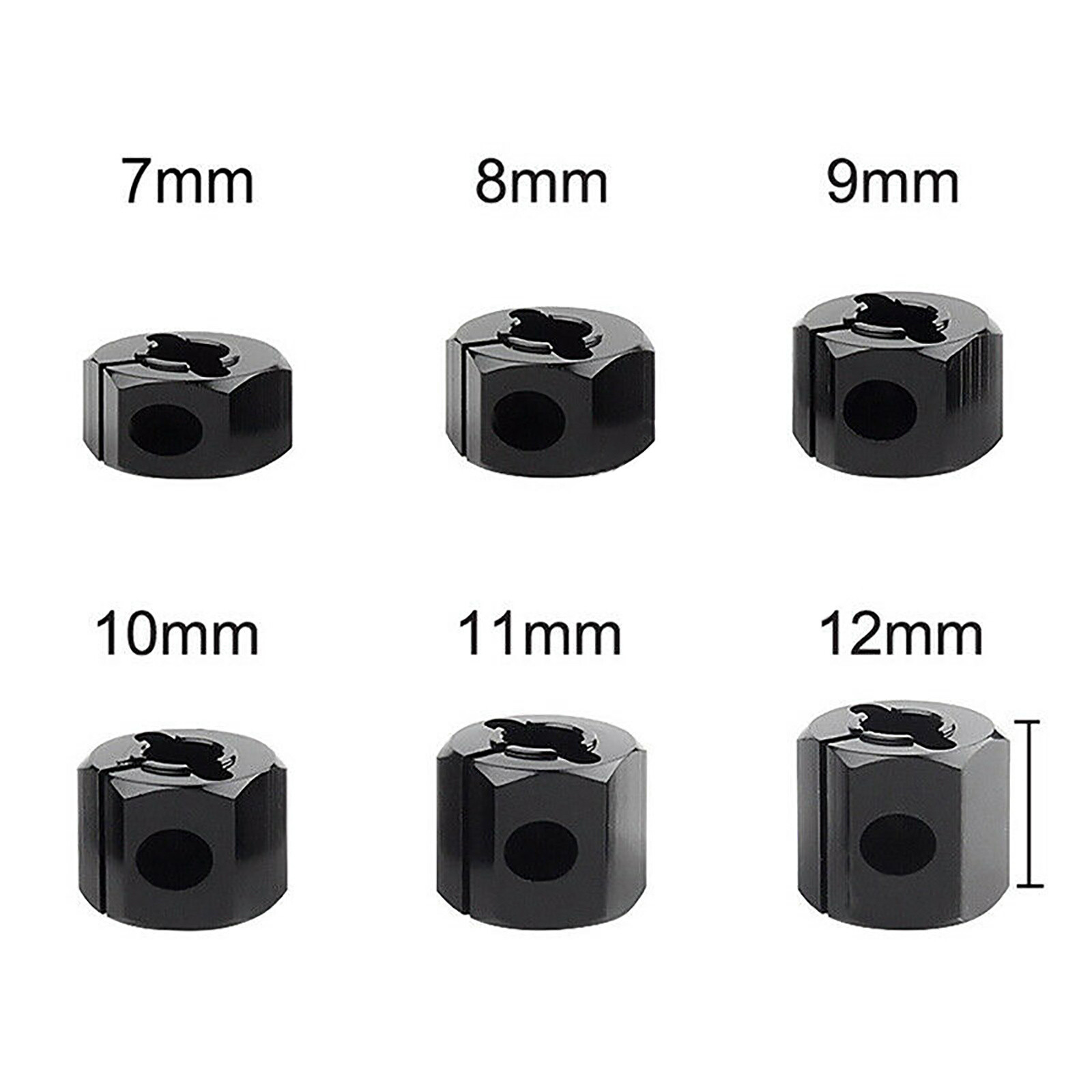4X 12MM Metal Wheel Hex Hub Thickness 7-12mm for 1/10 RC Car SCX10 90046 Tamiya