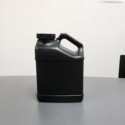 1 Gallon (128oz) F-Style Black Bottle HDPE Jug WITH LID, Fluorinated, 63mm