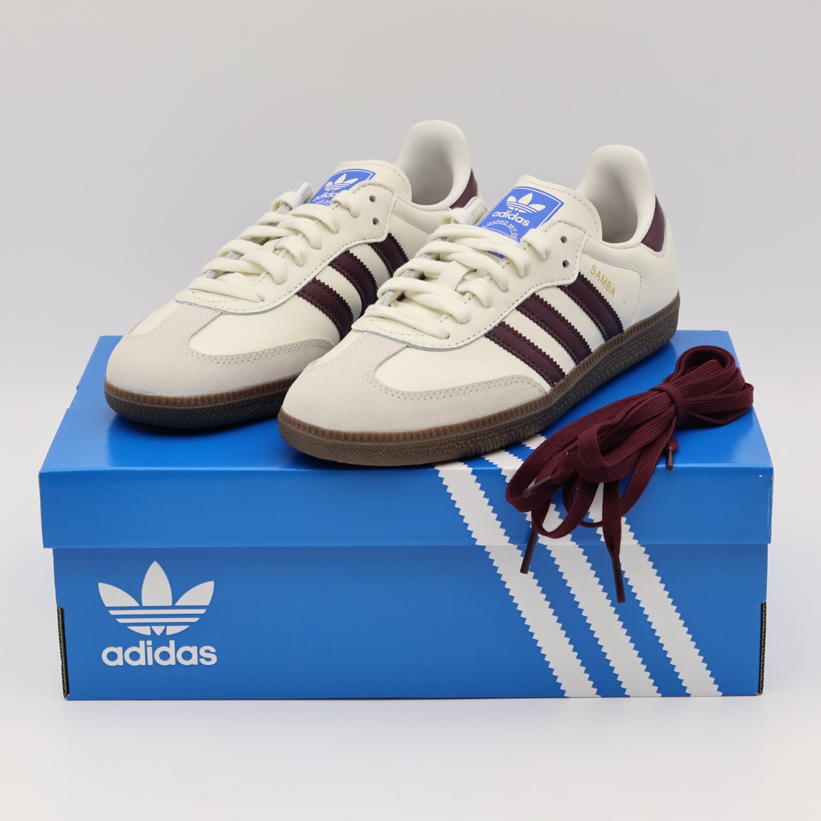 JR2659 adidas Originals Samba OG Off White Maroon Gum (Men's JR2659 adidas Originals Samba OG Off White Maroon Gum (Men's