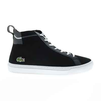 Lacoste LA Piquee Mid 0722 1 Мужские черные парусиновые кроссовки Lifestyle Обувь