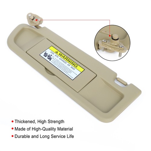 For Honda Civic 06-11 2006-2011 Driver Side Sun Visor Sunvisor Pearl Ivory Tan