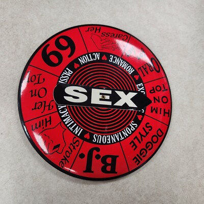 Naughty Sex Position Themed Spinner game Pin Back Button or Stand up