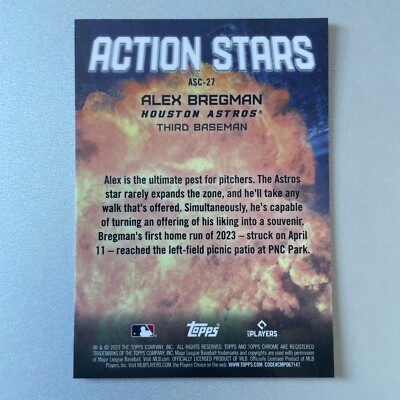 2023 Topps Chrome Update Baseball #ASC-27 Alex Bregman Action Stars