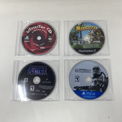 Lot of 4 PlayStation Games (PS1, PS2, PS3, PS4) Various Titles- Disc Only