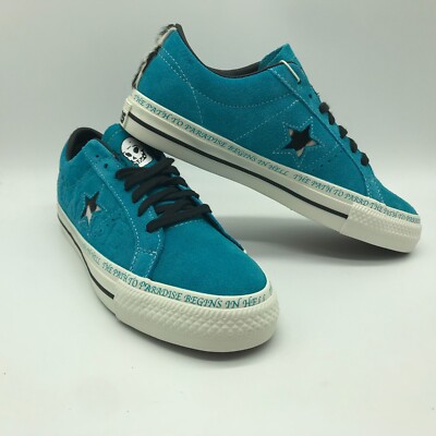 Converse Men's Shoe's ''One Star Pro Ox'' Rapid Teal/Black/Egret