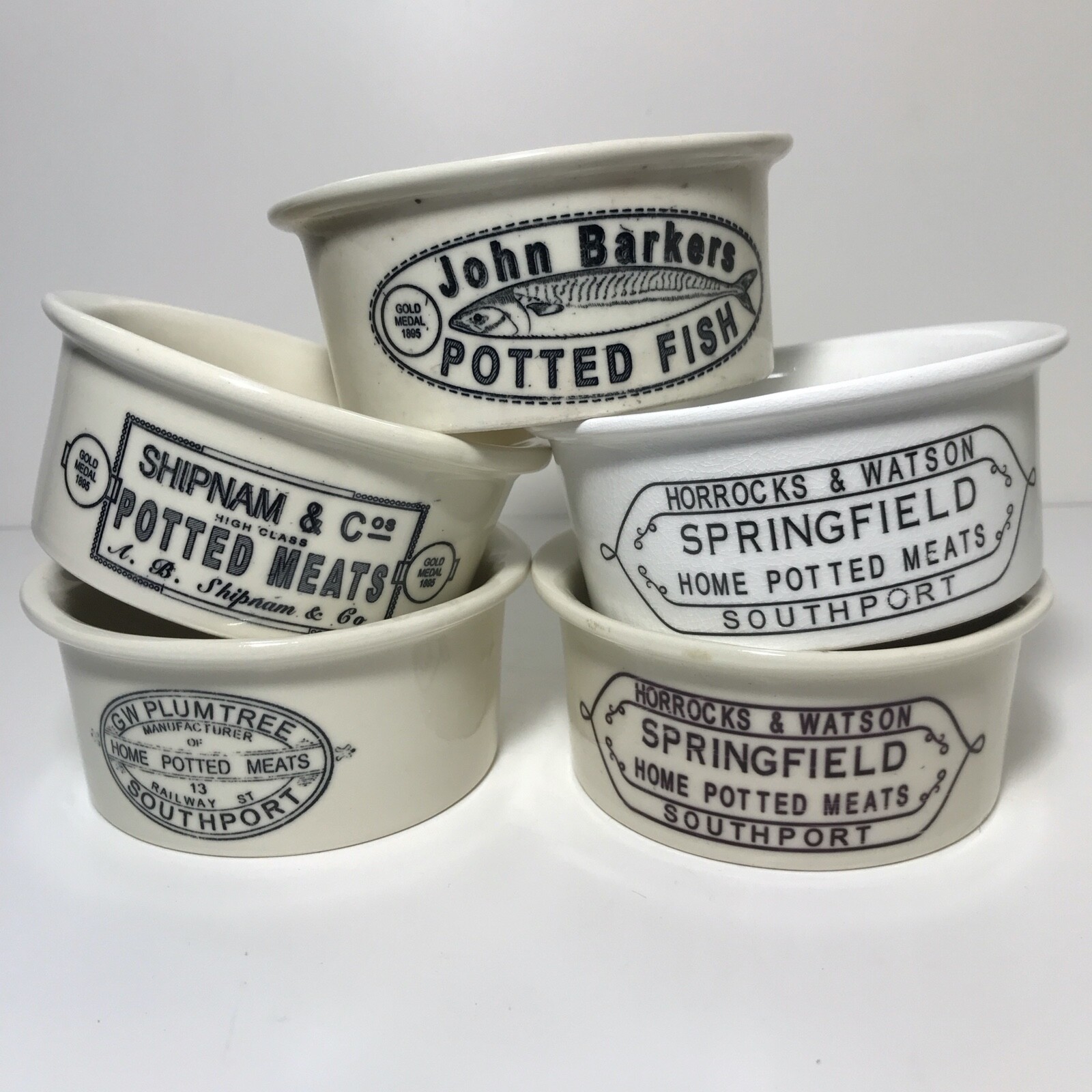 5 X Meat Paste Paste Pot Food Marmalade Jar Keillers Dundee £69.00 Grelly