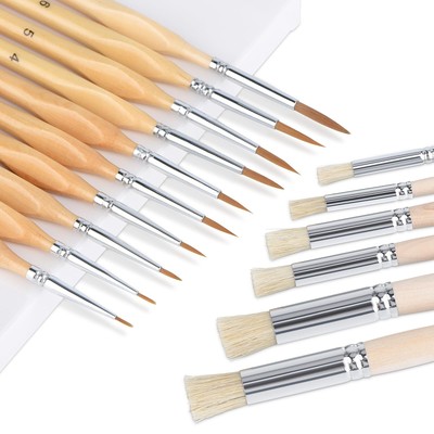 Miniature Paint Brushes, 16 Pcs Fine Detail Paint Brush and Stencil Brush Set...