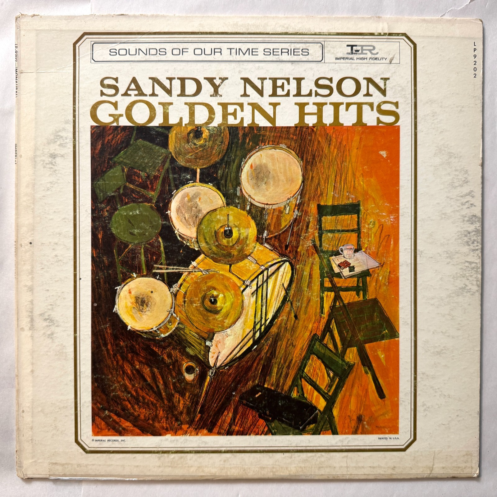 Sandy Nelson Vinyl LP Golden Hits Imperial LP 9202 1962 Mono Drums Percussion