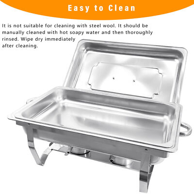 Chafing Dish Buffet Set 6 Pack 13.7 QT Stainless Steel Chafer for Catering