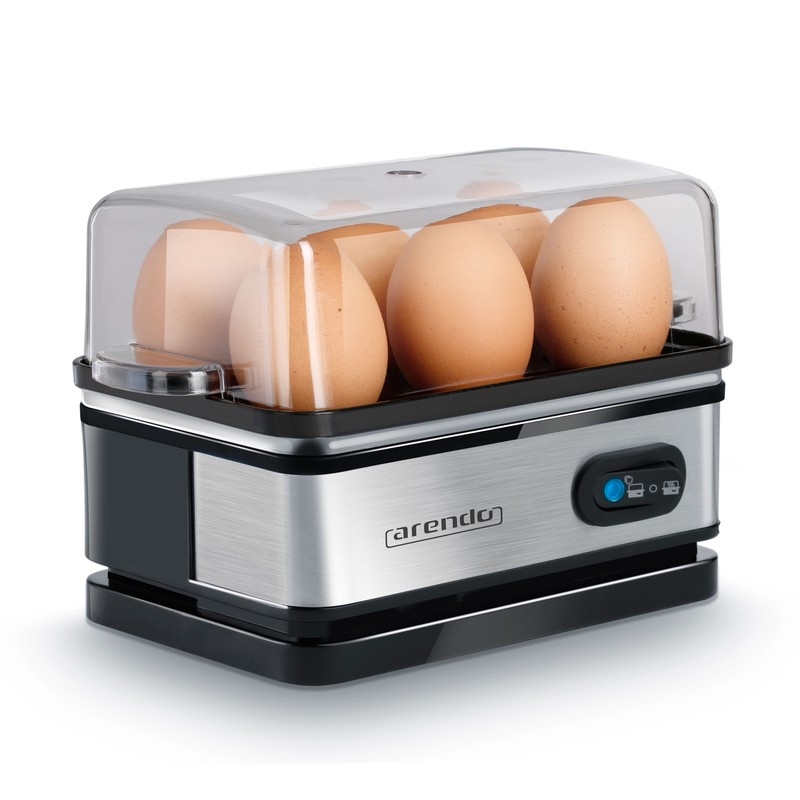 Arendo Edelstahl Eierkocher Mit Warmhaltefunktion | Egg Cooker| 1-6 Eier |Silber
