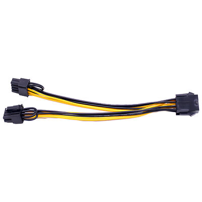 PCI-E 8-pin to 2x 6+2-pin PCIe Power Splitter Cable PCI Express 18 AWG