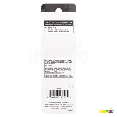 10 x RadioShack 6.3mm Male 3.5mm Female Headphone Stereo Jack Audio Plug Adapter