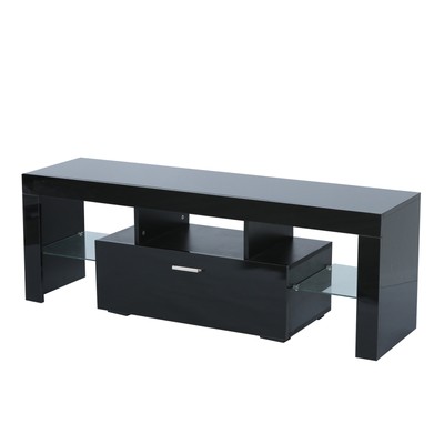 Fashion TV Stand Cabinet Entertainment Center with LED Light Belt
