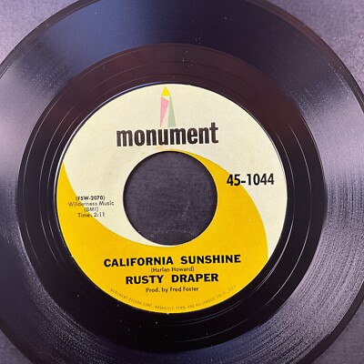 Rusty Draper, California Sunshine / The Gypsy, 7'' 45rpm, Vinyl VG+