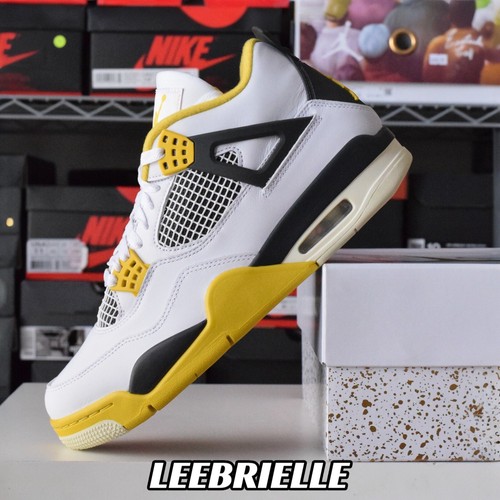 Pre-owned Jordan Nike Air  4 Retro Vivid Sulfur Aq9129-101 Women's Size In White