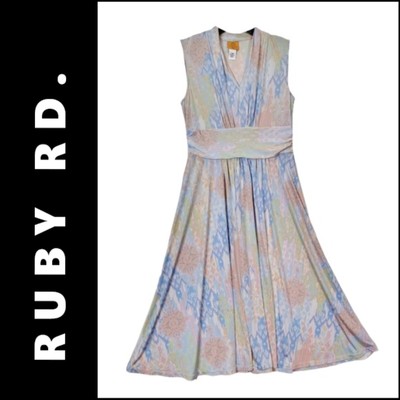 Ruby Rd. Dress Size Medium PM Women Sleeveless Fit & Flare Multicolored