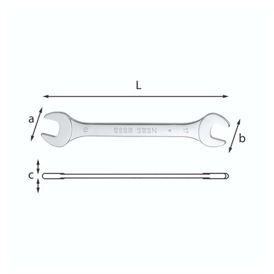 Chiavi a forchetta doppie con bocca esagonale 34X36mm - Usag 252 N