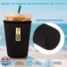 HEYSKAY Insulated Coffee Cup Sleeves Reusable Neoprene Iced Coffee Sleeve for Hot Cold Drinks Beverage Cooler Sleeve Coffee Koozies 16-32OZ for Starbucks Dunkin Coffee and More(Black)
