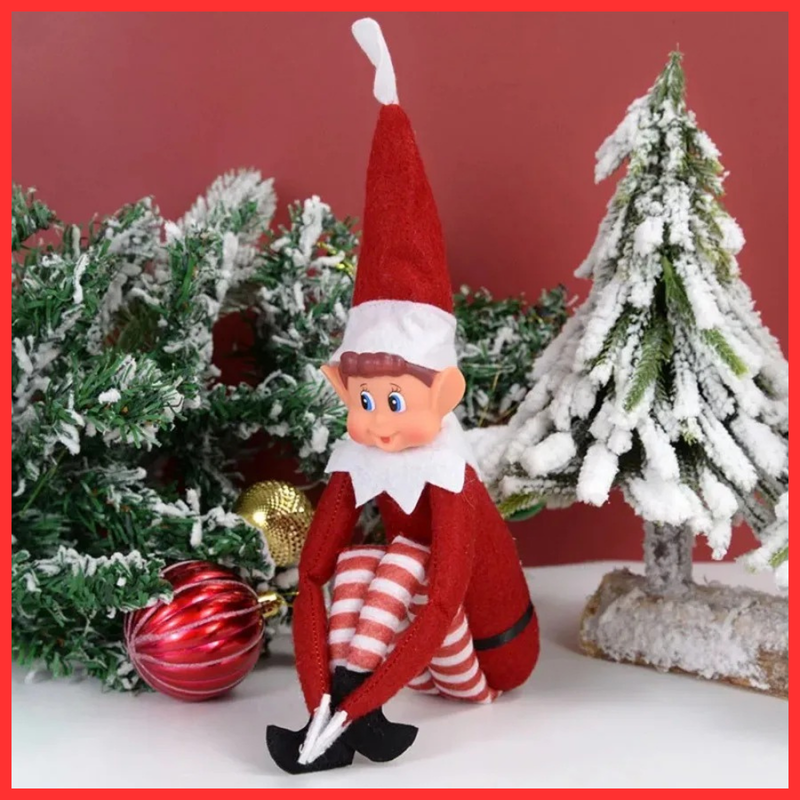 40 Cm Elf On The Shelf Plush Toy,  Novelty Long Bendy Christmas Elves Doll Toys