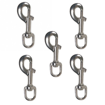 3 Inch Swivel Eye Snap Hooks, 5-Pack Swivel-Eye Bolt Trigger Hook for Keychains,