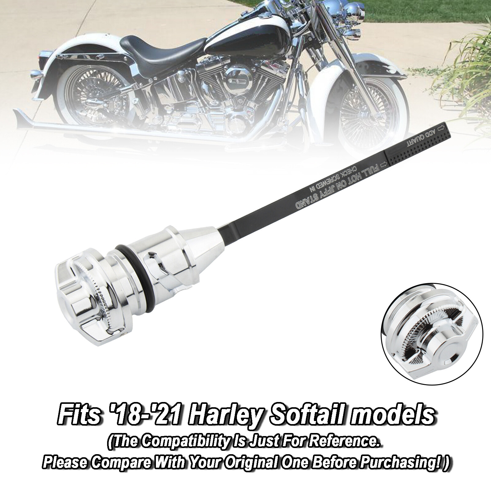 Oil Dipstick Tank Cap Plug For Softail Breakout Standard Heritage