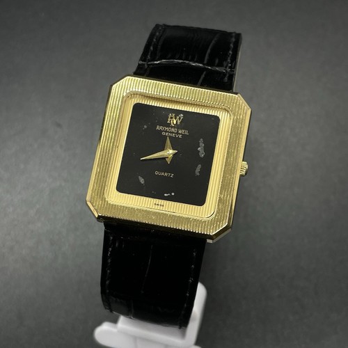 Raymond Weil 9027 Unisex 18K Gold Electroplated Square Black Raymond Weil 9027 Unisex 18K Gold Electroplated Square Black