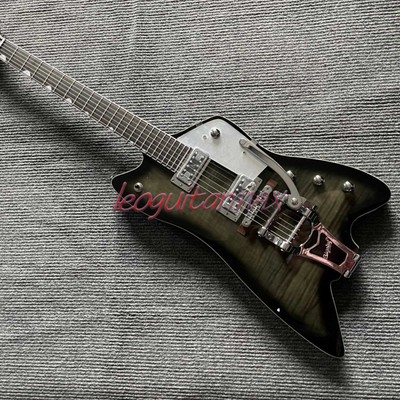 Custom Billy-Bo Jupiter Thunderbird Electric Guitar Black Burst Flame Maple Top