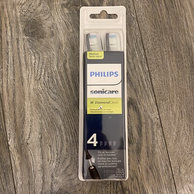 Philips Sonicare HX6064/95 Brush Heads 4 Total, W Diamond Clean Click-on New