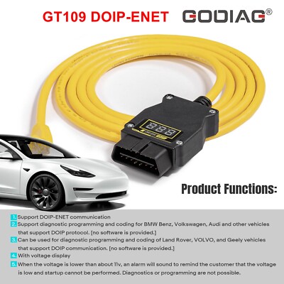GODIAG GT109 DOIP-ENET Diagnostic Program Cable Support DOIP Protocol for BMW