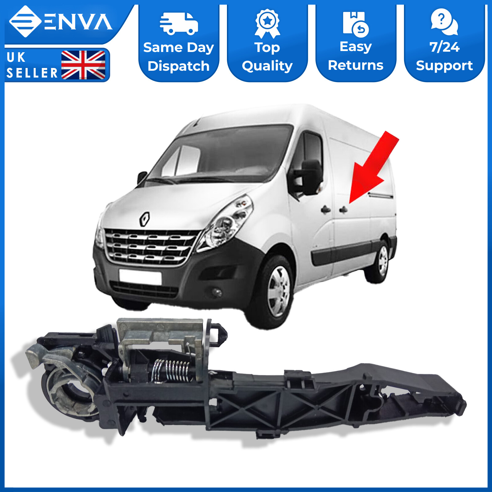 Rear Left Sliding Door Handle Holder For Renault Master Mk3 Vauxhall Movano