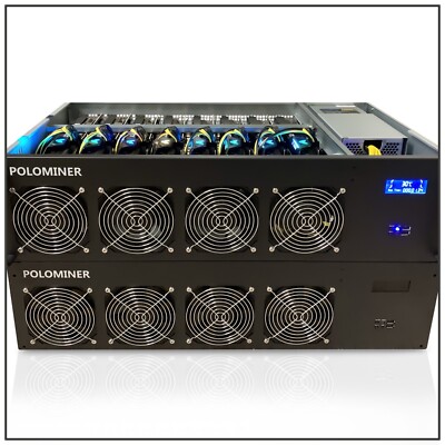 8 GPU Crypto Mining Rig Case LCD Screen - Ethereum Raven