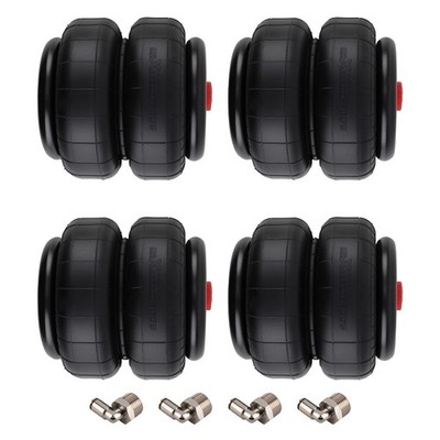 4pcs Air Ride Suspension Air Spring Bag Double Bellows Single 1/2npt port 2500LB